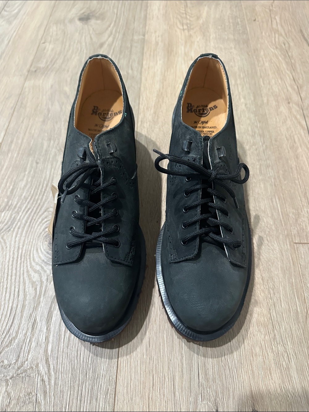 Dr. Martens Black Leather Derby Shoes with Lace-Up Closure